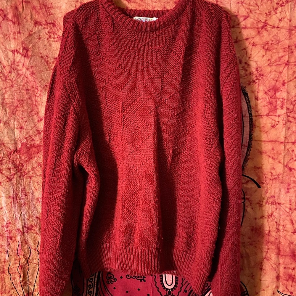 Red oversized sweater
